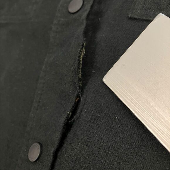 Lacoste Reversible Black Plaid Snap Button Shacket Preppy - Picture 10 of 16